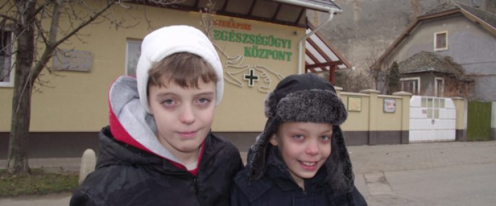 Hunor és Csanád a helyszínen. Fotó: Szabó Imre